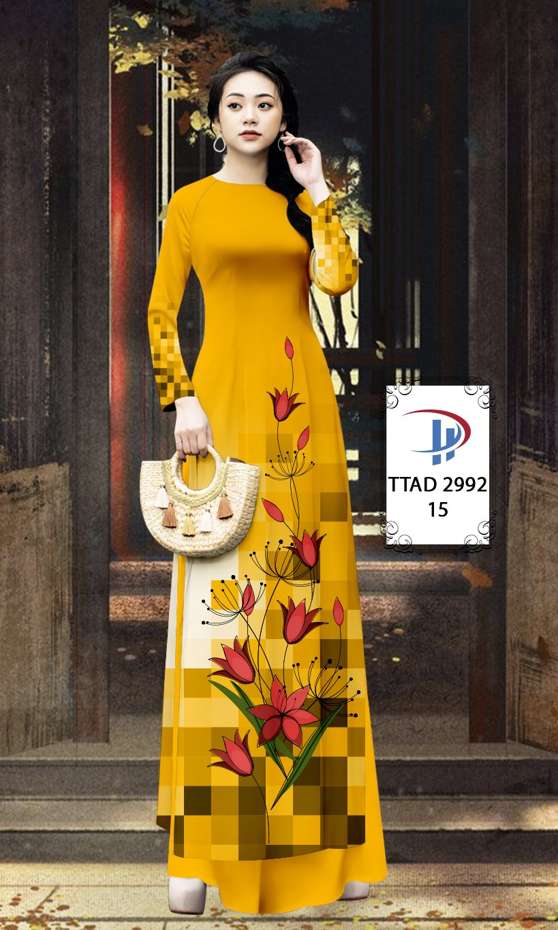 Vải Áo Dài Hoa In 3D AD TTAD2992 50